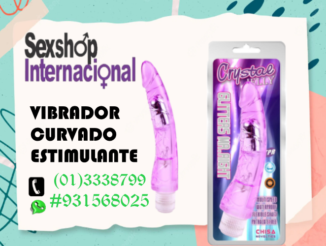 VIBRADOR CURVADO ESTIMULANTE CRYSTAL JELLY SEXSHOP PTE PIEDRA